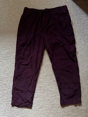 GAP Women's Straight Leg Easy Pants in Deep Plum